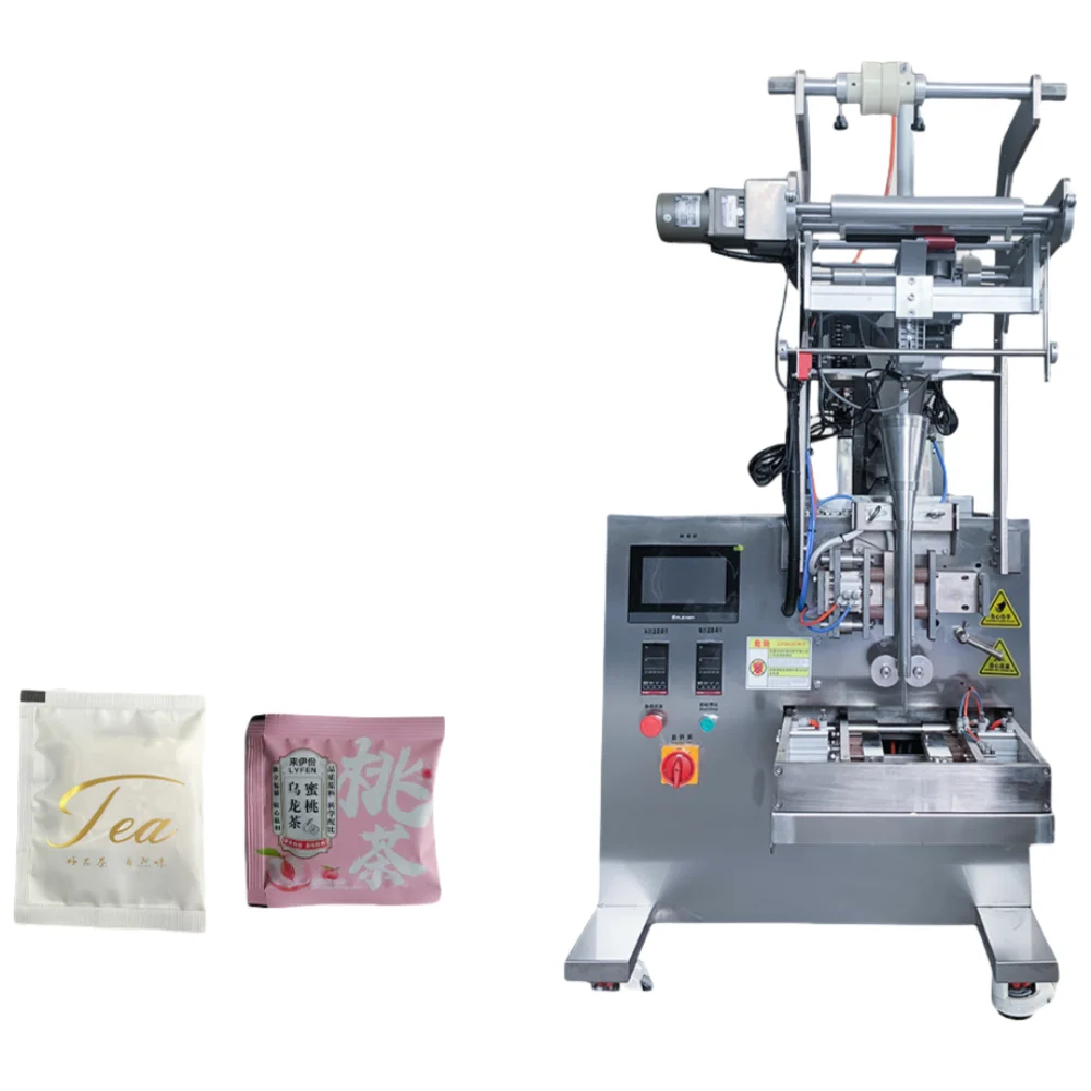 Professional Health Fruit Tea Mulberry Triangle Pyramids Tea Bag With Tag and String Filling Packing Machine Outer Bag Machine