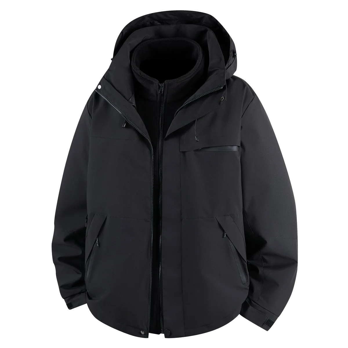 2025年新作 アウトドア メンズジャケット、カップル向けプラスサイズ レディース フリース裏地付き保温ハイキングコート