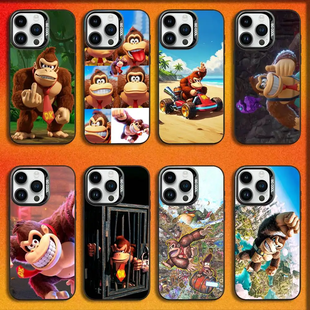 

Game D-Donkey Kong Monkey Phone Case For iPhone 16,15,14,13,12,11,Mini,Pro,E,SE4,MAX Black Candy Matte Fashion Cover