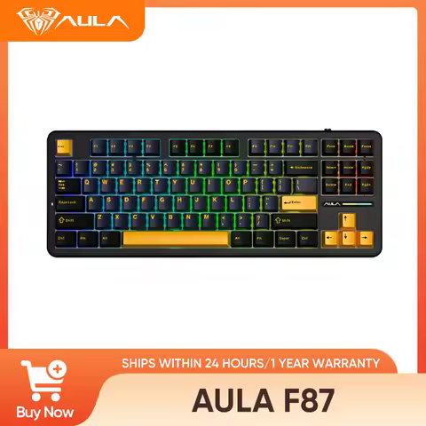 AULA F87 Wireless Keyboard 87 Keys Compact TKL 3 Modes Gasket Gaming Keyboard Hot-Swap RGB Custom RGB Backlit Bluetooth Keyboard