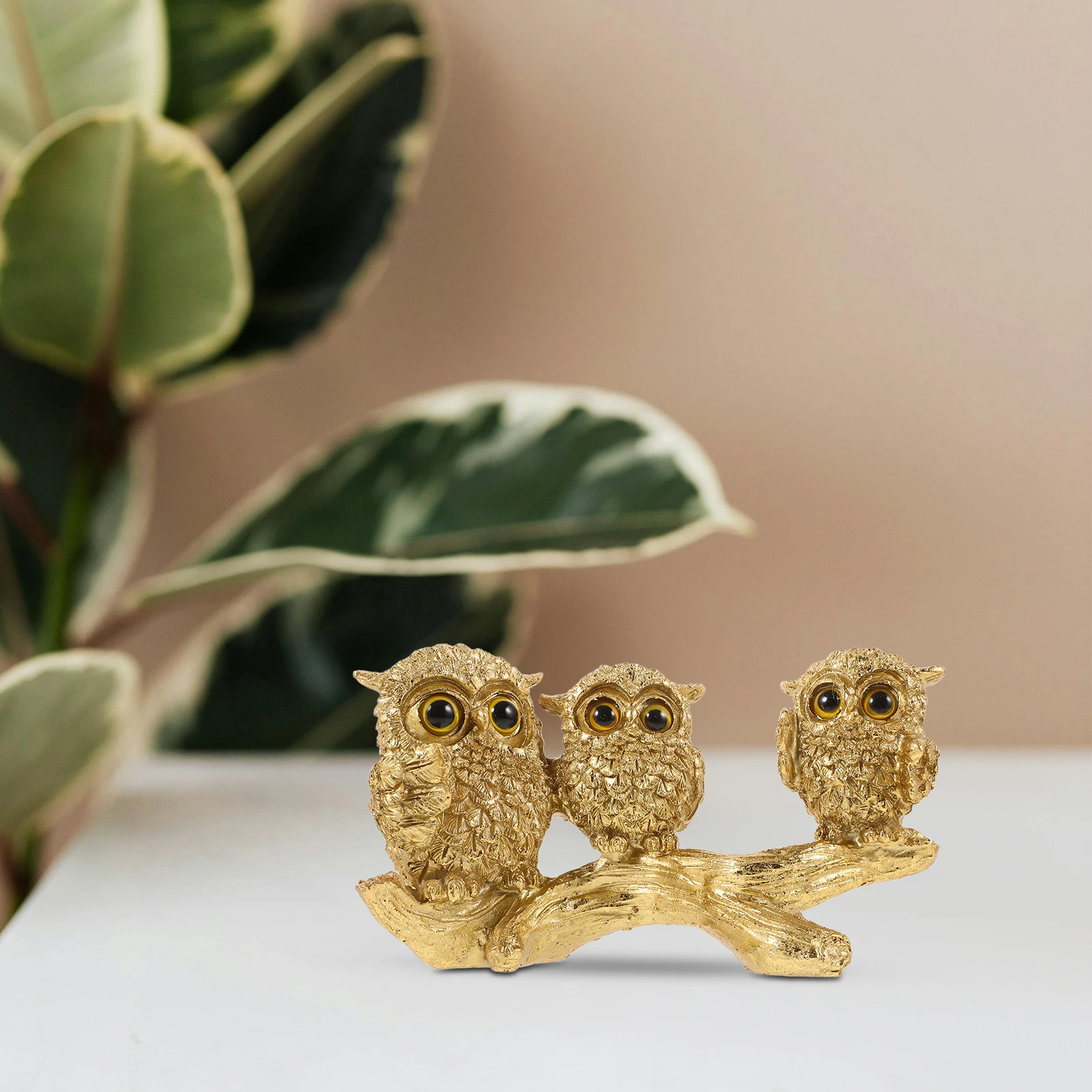 

1Pcs Exquisite Resin Owl Craft Decorative Figure Creative Owl Sculpture Home Ornament Garden Décor