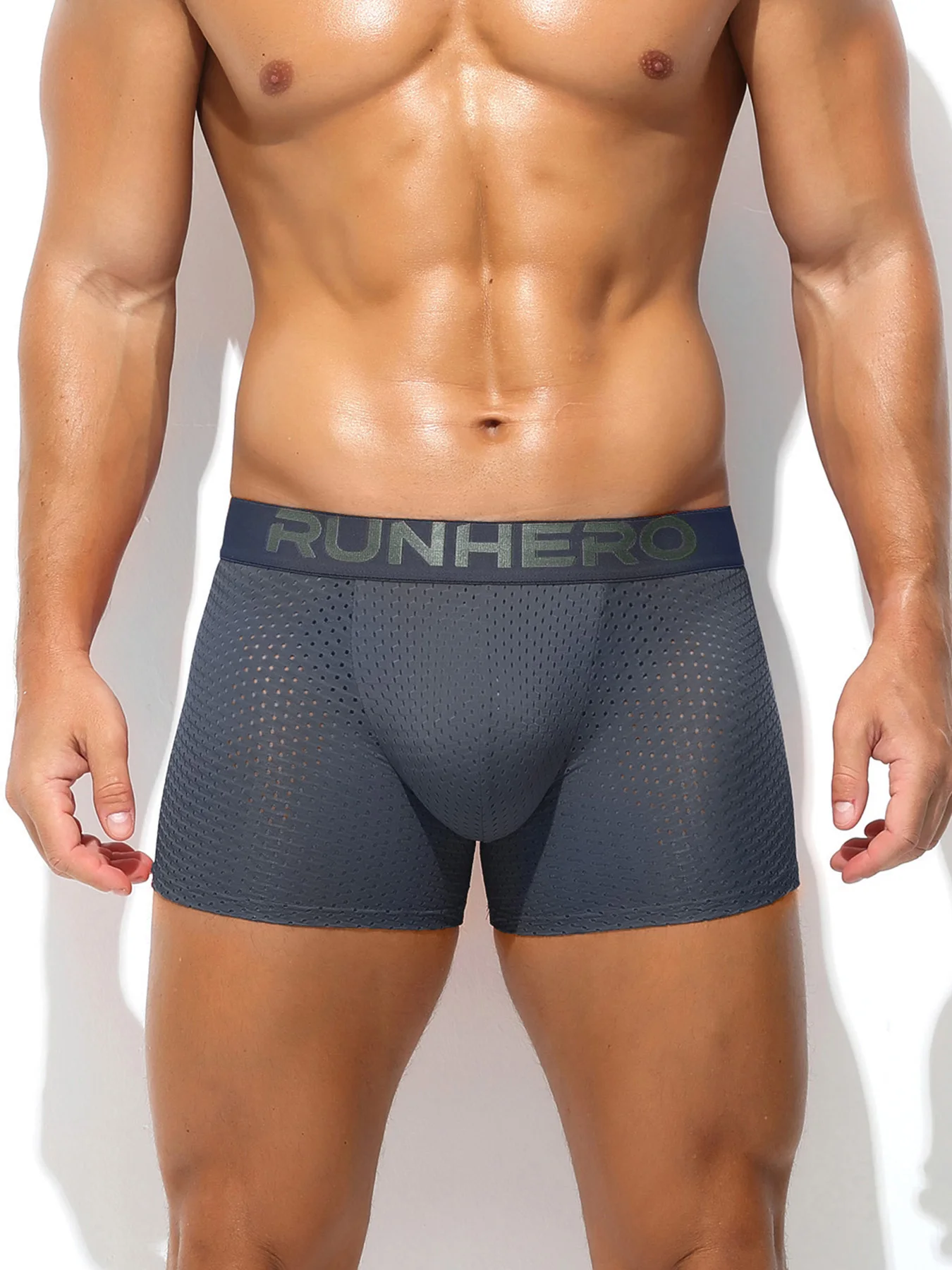 

Mesh Mens Padded Underwear Men's Sexy Fashion Ice Silk Mesh Breathable Soft Comfortable Butt Lift Boxer Briefs Underwear 1pcs