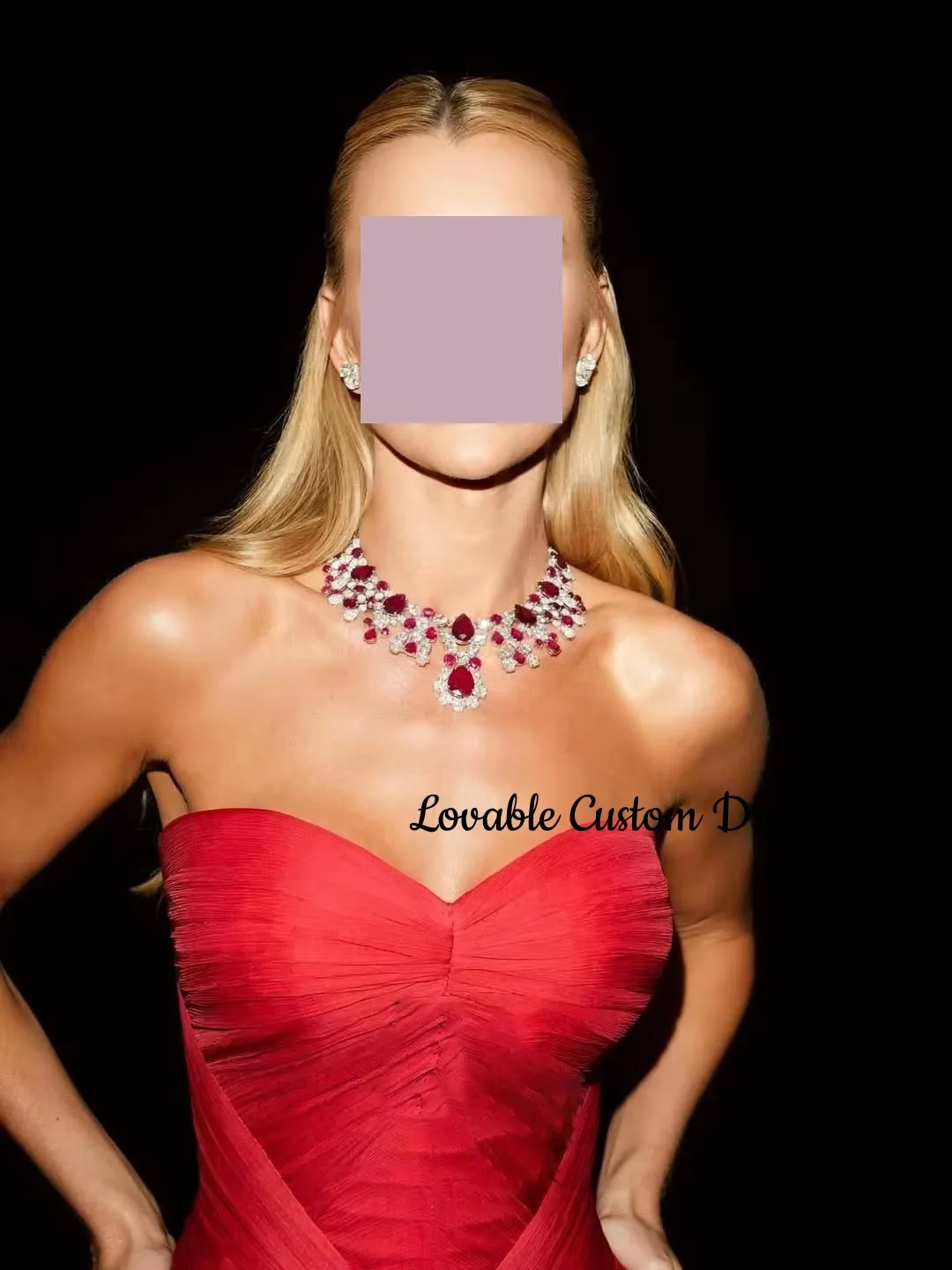 Robes de soirée Personnaliser A-ligne Chérie Parole Longueur Robe Femmes Élégant Luxe Volant Fermeture Éclair Sans Manches فستان => Ukuات mire