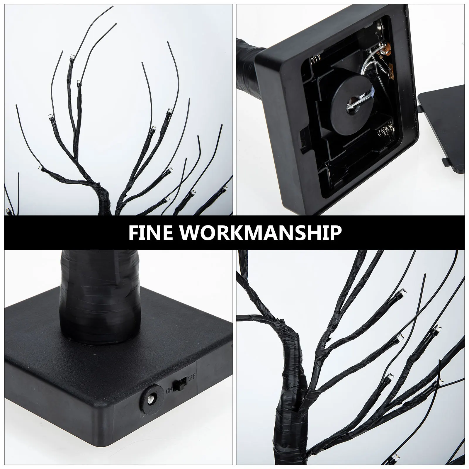 

Table Top Lighted Tree up Decor Birch Small Branches Decoration Bonsai Lights LED Night Lamp Faux