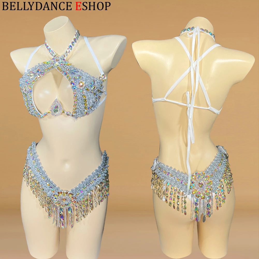 New Sexy Costume Women Wire Top Bra THONG Samba Carnival Nightclub Party Pole Dancing Costumes Festival Rave Wear Club Outfit