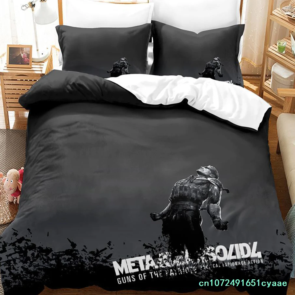 Game Metal Gear Solid Solid Snake Bedding Set Single Twin Full Queen King Size Bed Set Adult Kid Bedroom Duvetcover Sets Anime