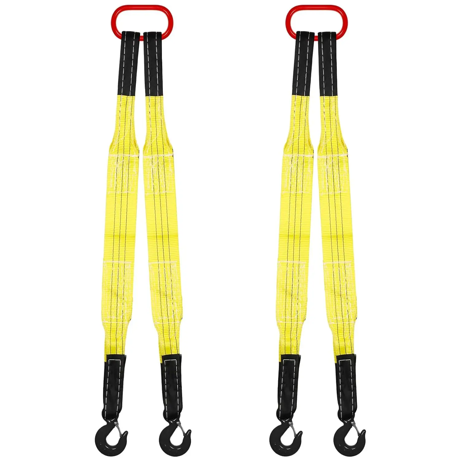 

Набор из 2-х усиленных подъемных строп с крюками, полиэстеровые ремни для двигателей и кранов, желтые, 3,3 фута