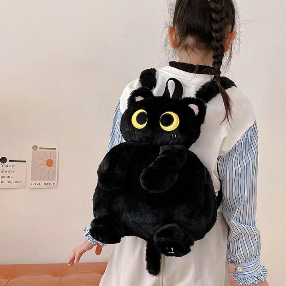 Doll Toy Plush Cat Shoulder Bag Big Eyes Cat Portable Cartoon Backpack Phone Wallet Large Capacity Funny Plush Toy Bag Gift