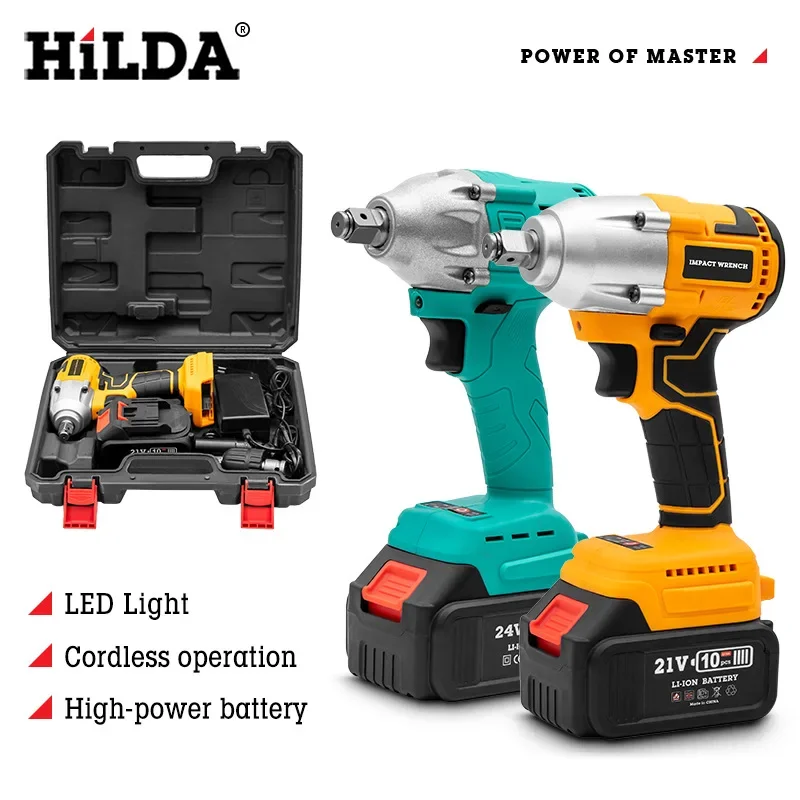 

HiLDA Lithium battery screwdriver rechargeable wrench socket wrench car repair heavy duty electric wrench