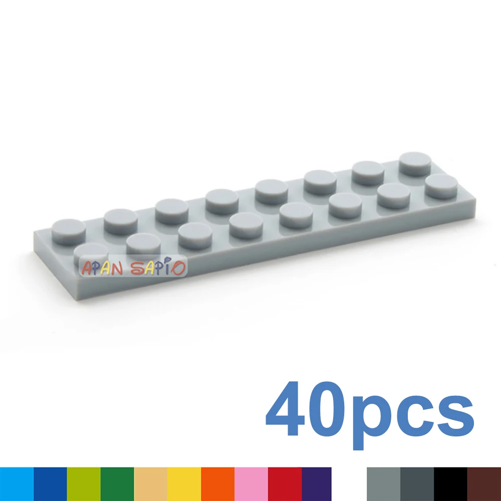 

40pcs DIY Building Blocks Thin Figures Bricks 2x8 Dots 13Color Educational Creative Size Compatible With 3034 Toys for Children