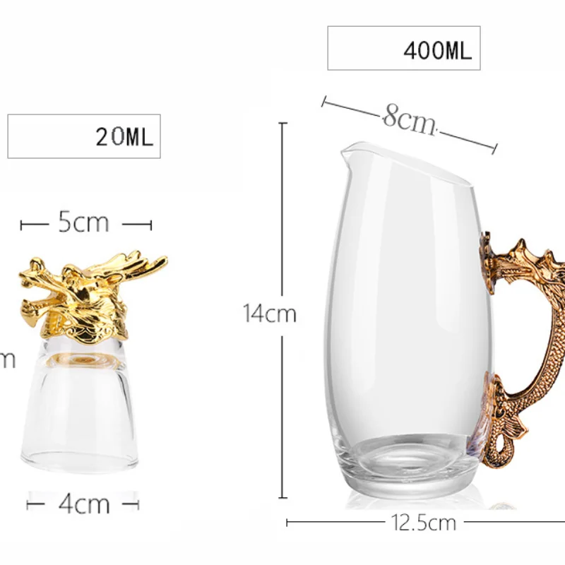 Luxury Set Liquor Glass Sake Cups Zodiac Wine Dispenser Bar Bullet Cup  Cow Tiger Rabbit Dragon Snake Horse Sheep Monkey