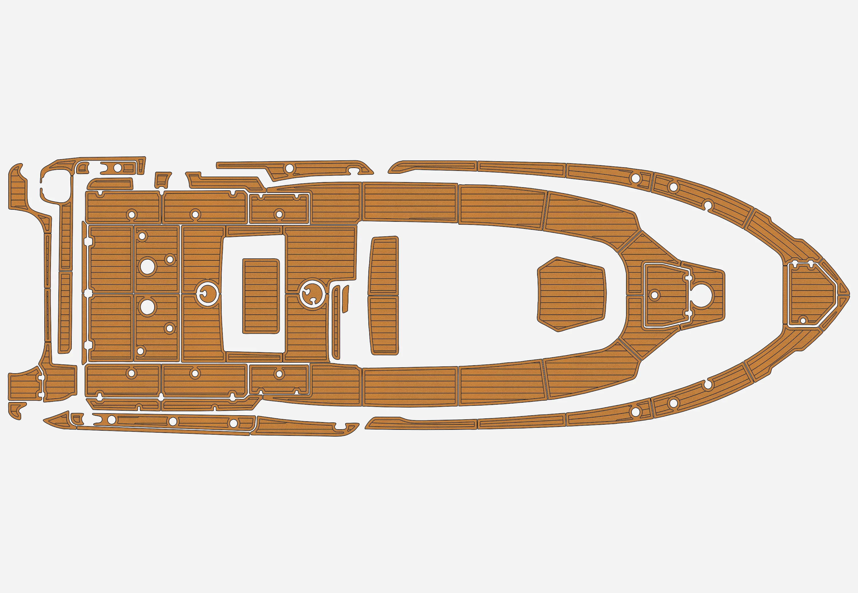 Alfombra marina antideslizante de PVC con efecto teca y espuma EVA de 6 mm (1/4 de pulgada) para Boston Whaler 370 Outrage 2006-2011, tipo Seadek Aqua.