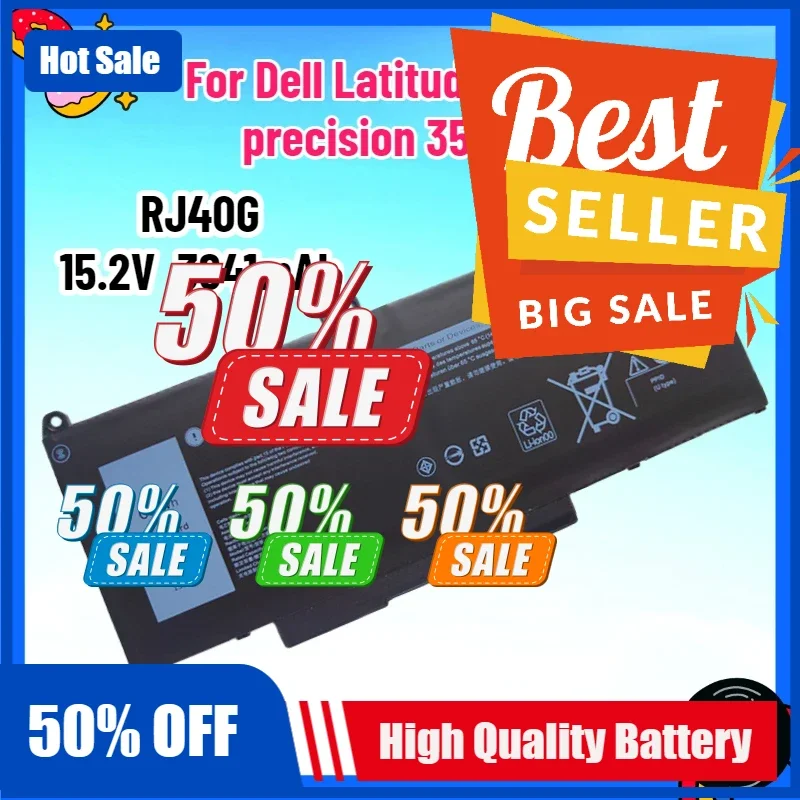 

New RJ40G Laptop Battery for Dell Latitude 15 5520 15.2V 3941mah Latitude 14 5420 Precision 15 3560 M033W 01K2CF 075X16