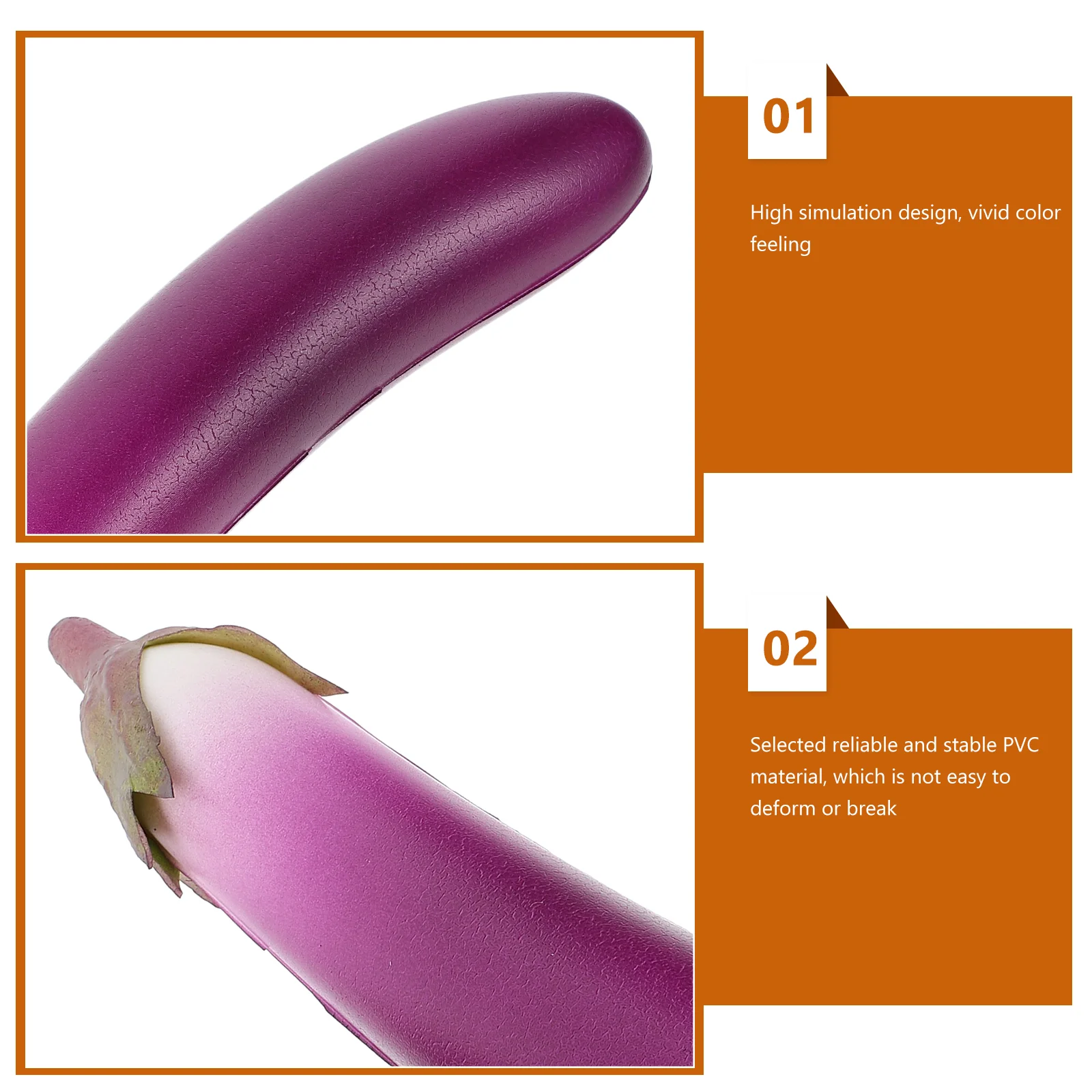 Simulation Artificial Eggplant Fake Vegetable Realistic Food Model Kitchen Decoration