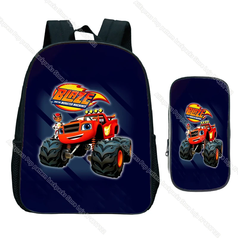 Blaze and the Monster Machines School Bag 2pcs Blaze Car Children Nursery Backpack Boy Girl Kids Toddler Rucksuck Baby Gift