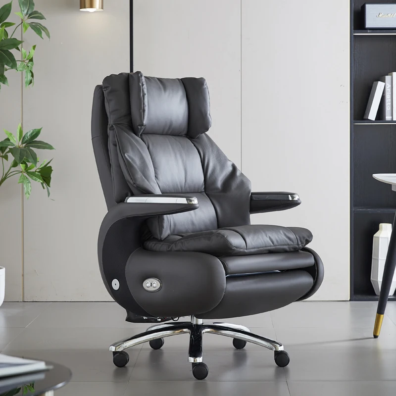 Sedentary Leather Office Chairs Mobile Comfortable Meeting Ergonomic Office Chairs Massage Commerce Furniture Bürostuhl LLOC