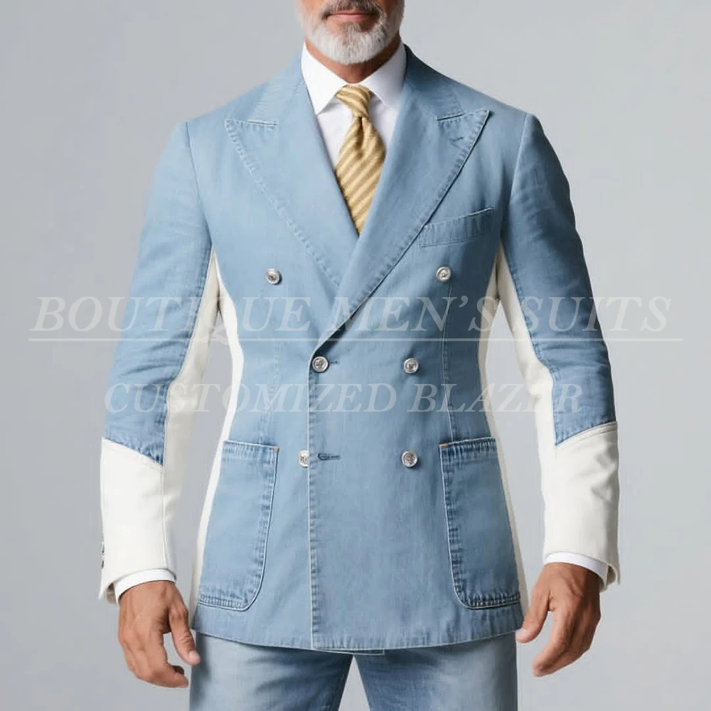 

Элегантные мужские костюмы, комплекты из 2-х предметов, куртка и брюки, формальные двубортные комплекты с острым лацканом, приталенная мужская одежда, индивидуальные комплекты Fll Terno