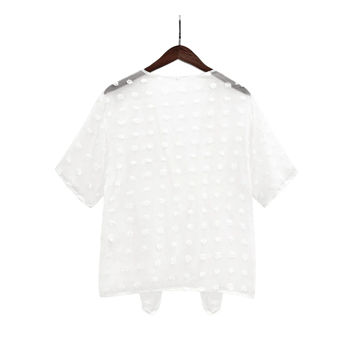 Kardigan damski ABQR z rękawem 3/4, kardigan biały S