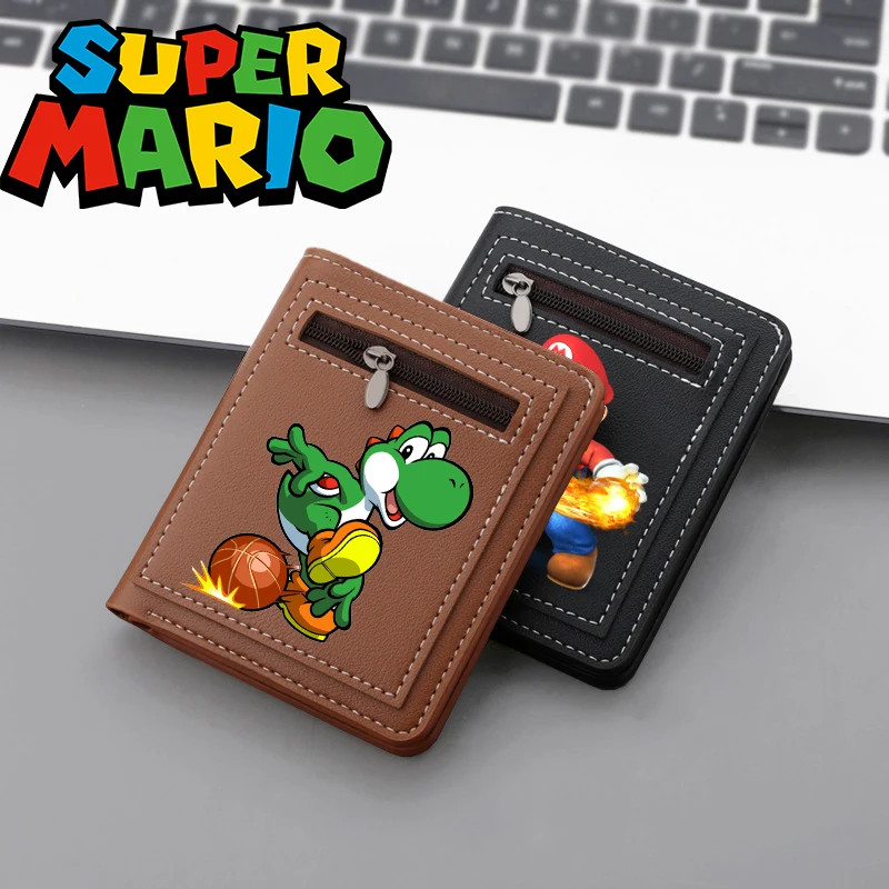 Super Marios Wallet Boy Anime Cartoon Card Bag Portable Large Capacity ID Card Bank Card Storage Bag Children's Birthday Gift