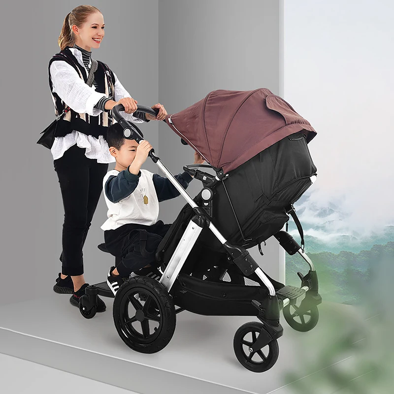 2 in 1 Stroller Glider Wheeled Ride w/ Detachable Seat Universal Baby Stroller Seat Pedal Stroller Glider Ride Seat