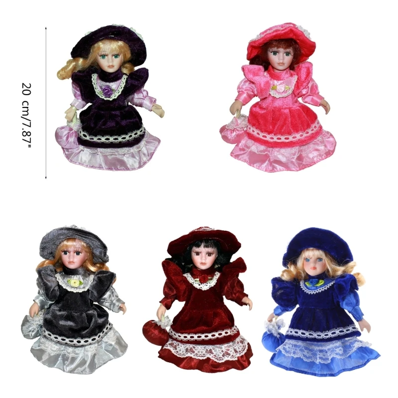 Elegante princesa boneca vitoriana porcelana boneca decoração presente para crianças