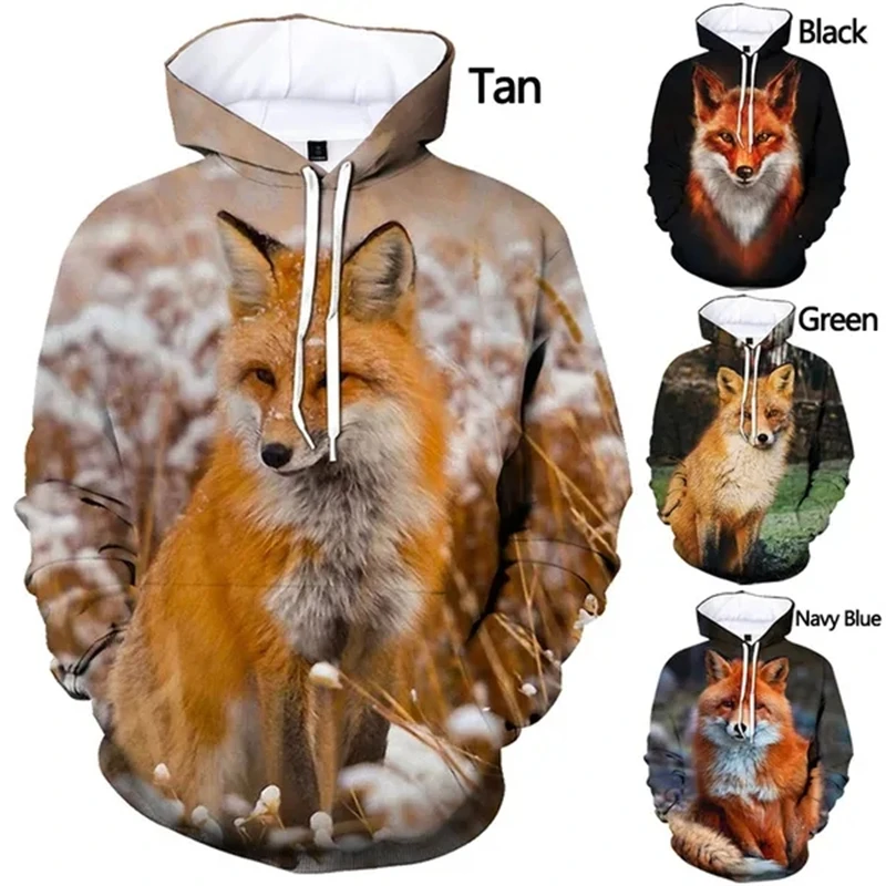 

New Fashion Animal Fox 3d Print Hoodie Men's Women's Autumnwinter Long Sleeve Casual Sports Cute Hoodies Cheap Fashionable Hoody