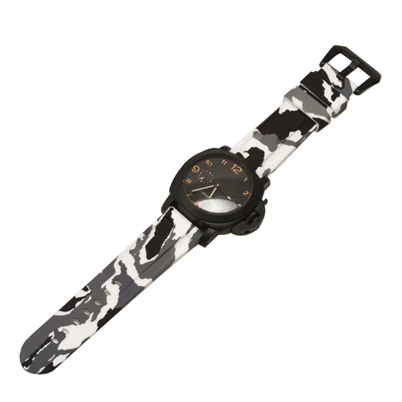 Panerai Camouflage Silicone Strap para Samsung Watch, pulseira de borracha, pulseira impermeável Sport, 3, 4, 20mm, 22mm, 24mm, 26mm