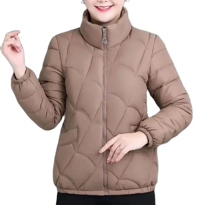 

Mom's Autumn Winter Down Cotton Jacket Middle-aged Elderly Women Slim Small Cotton Jacket 40 Year Old, 50 Year Old Cotton Jacket