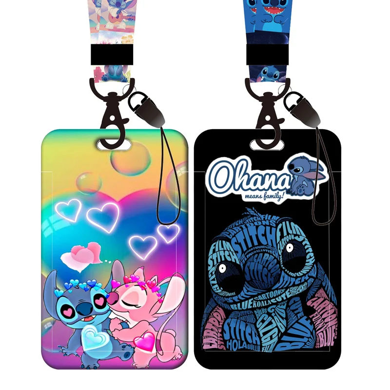 

Lilo Stitch Cute Couples Lanyard For Keys Chain Credit Card Cover Pass Mobile Phone Charm Straps ID Badge Holder Key Accessories