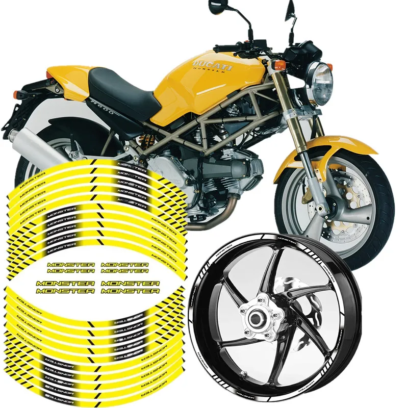 For DUCATI MONSTER 600 620 696 750 900 937 1100 Motorcycle Parts Contour Wheel Decoration Decal Sticker - D