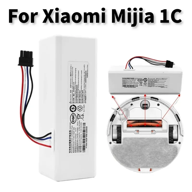 

For Xiaomi Robot Battery 1C P1904-4S1P-MM Mijia Mi Vacuum Cleaner Sweeping Mopping Robot Replacement Battery G1 14.4V 3200mAh