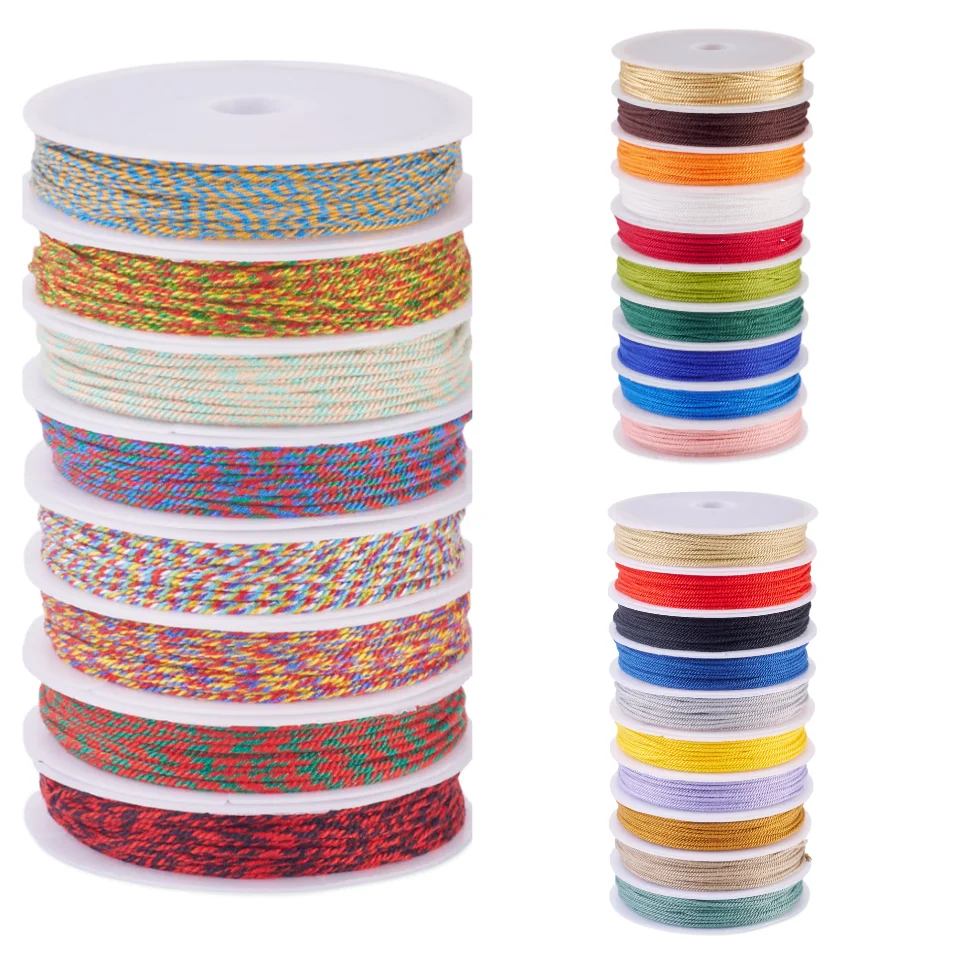 

5m/Roll 1mm Round Polyester Twisted Thread Cord for DIY Braided Bracelet Necklace Jewelry Making Findings