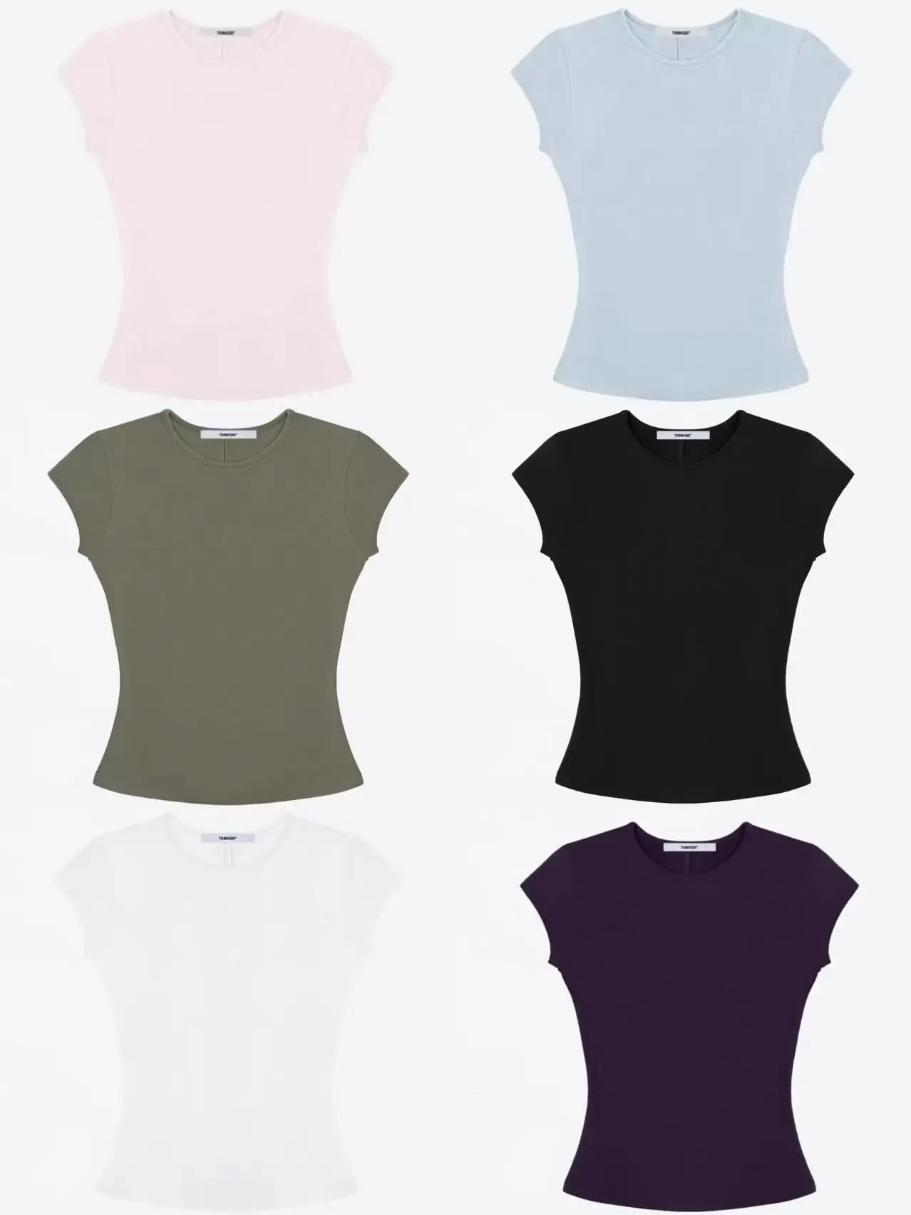 

Tank round-neck solid-color T-shirt well-fitted baby tee
