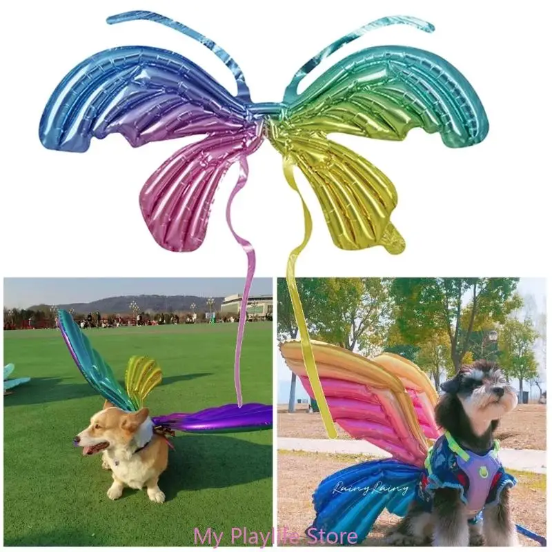 Cat Birthday Party Supplies Butterfly Foil Balloons Angel Wings Balloon Pet Party Decorations Wedding Birthday Dogs