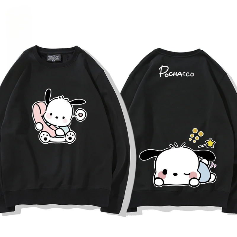 Couple\'s Clothing Sanrio Pochacco Hoodies for Women Cartoon Round Neck Sweatshirt for Men in Spring and Autumn Women Pullover