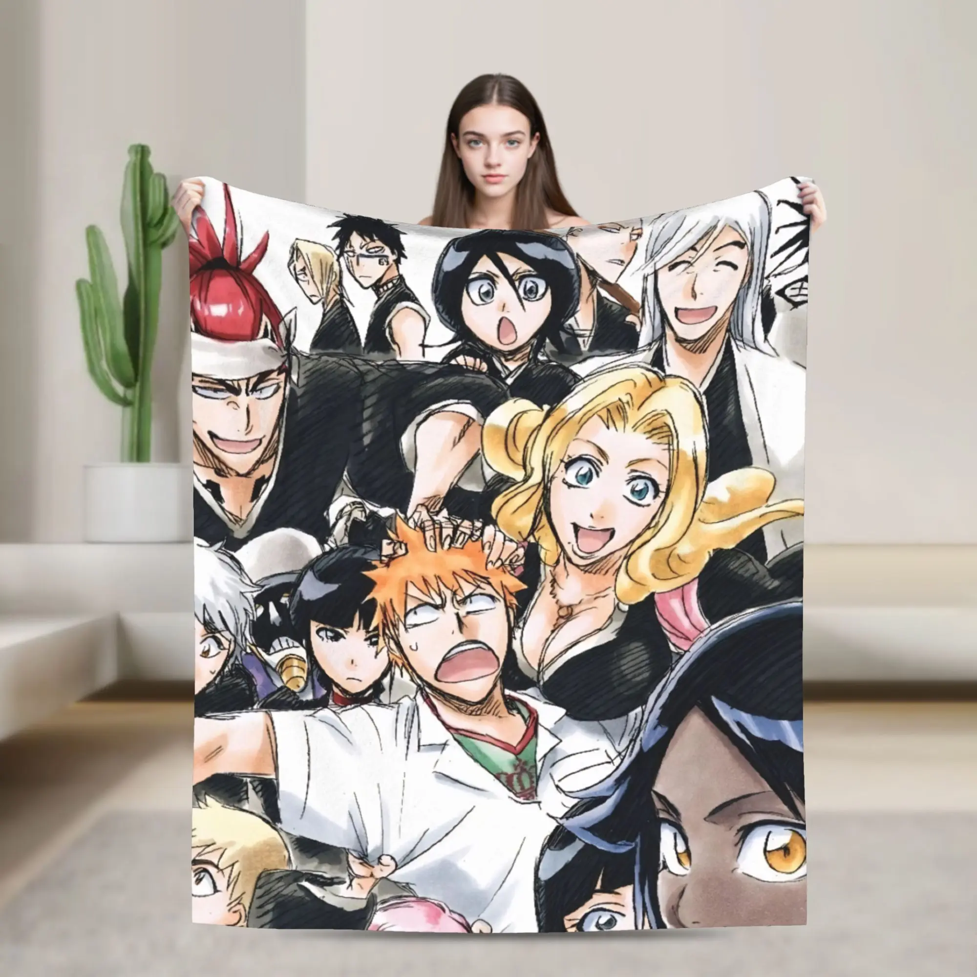 BLEACH Anime Ichigo  Blanket  Super Soft Print Plush Throw Blanket For Couch Bed Picnic Flannel Bedspread Bed Cover