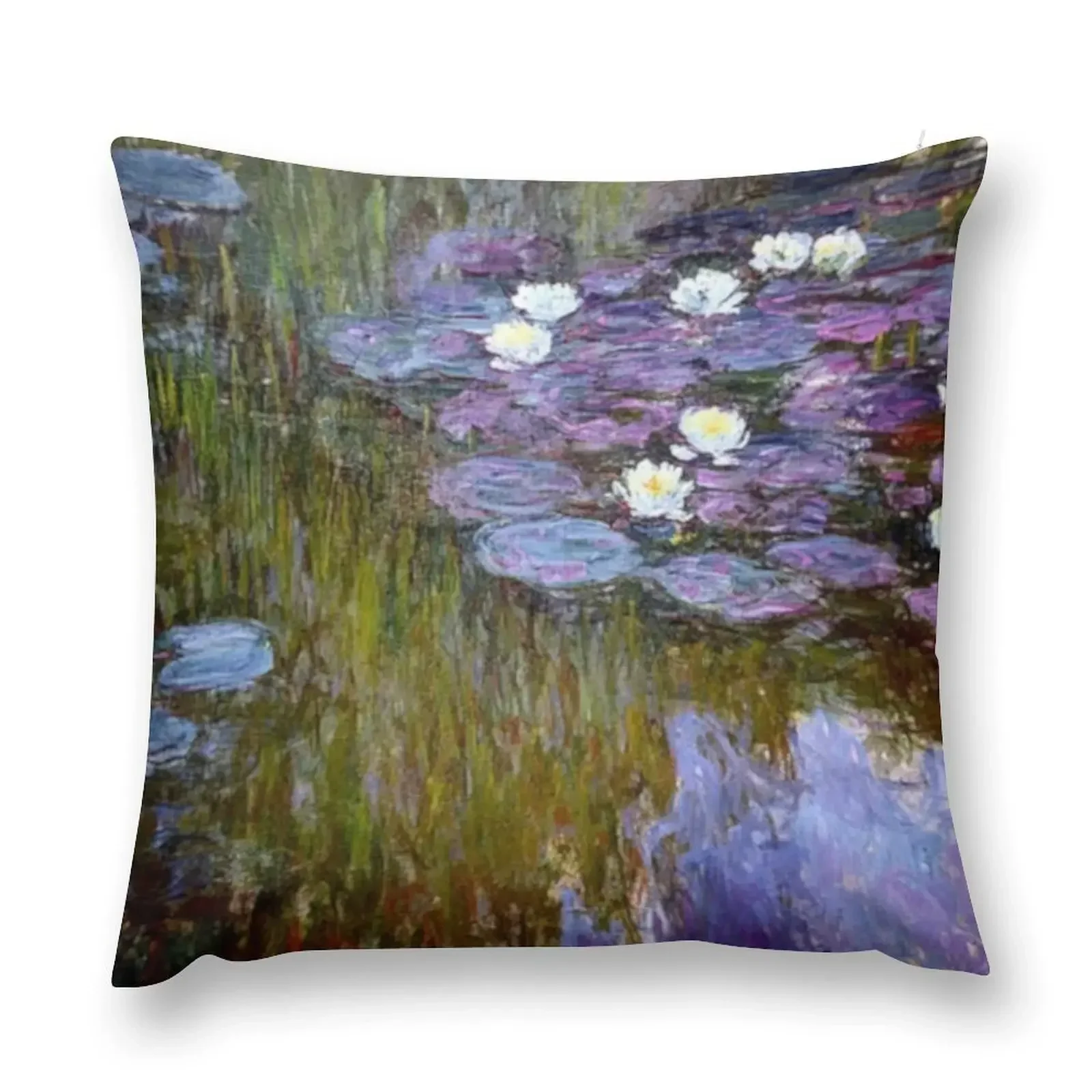 

Lavender Water Lilies Les Nymphéas Lavandes par Claude Monet Throw Pillow christmas cushions covers Room decorating items pillow