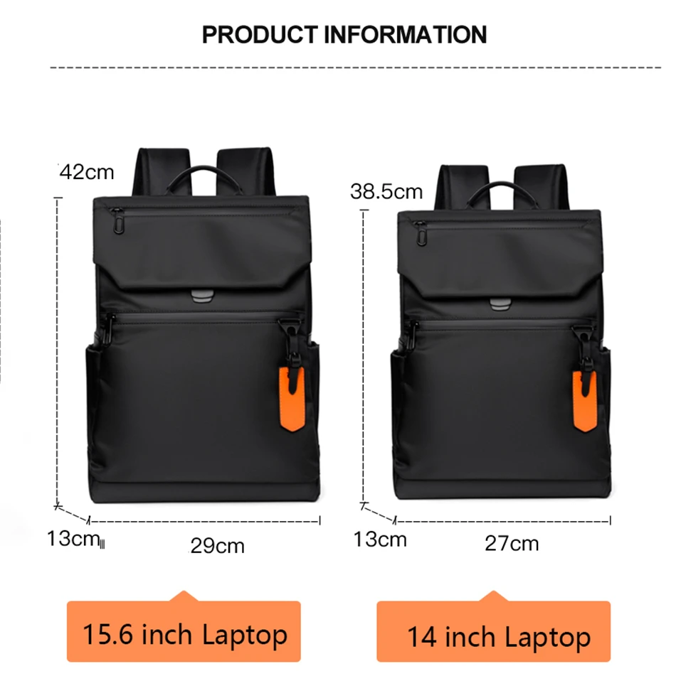 High Quality Waterproof Men\'s Laptop Backpack Luxury Brand Designer Black Backpack for Business Urban Man Backpack USB Charging