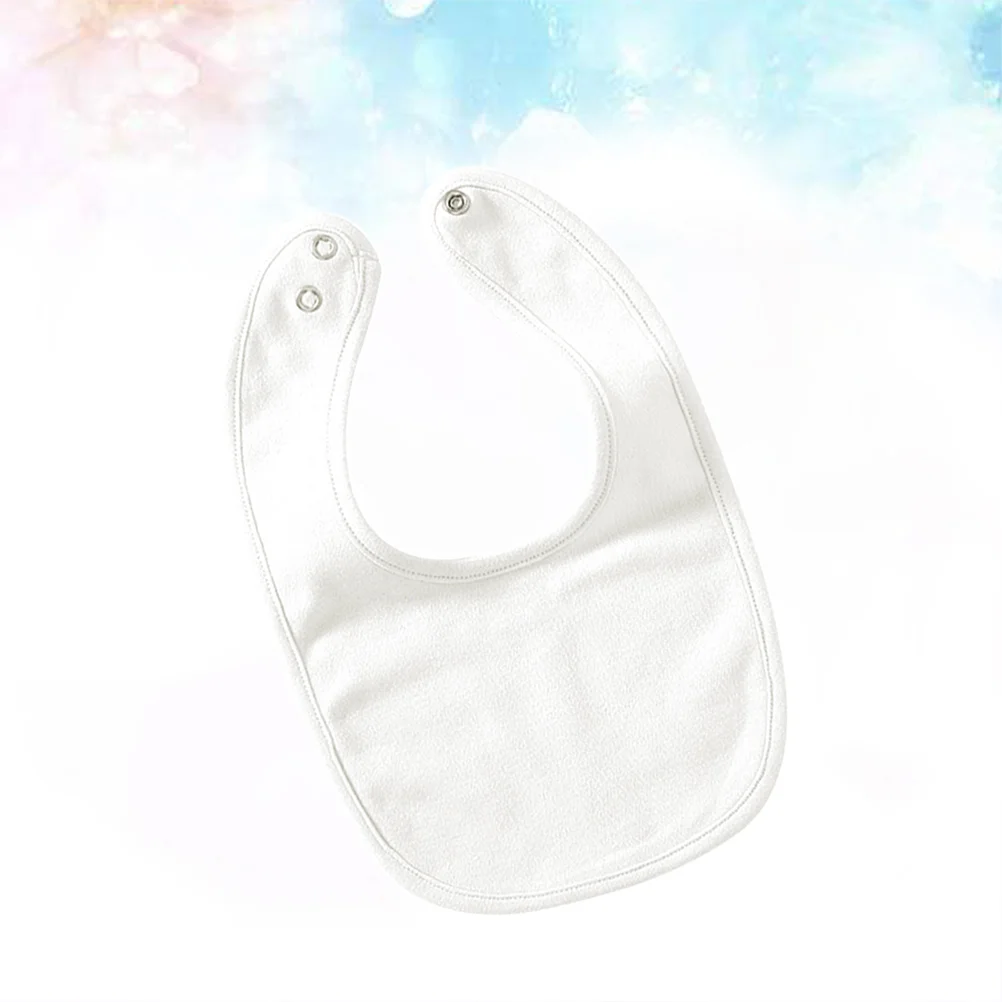 5pcs Infant Newborn Kids Pure Cotton Double Layer Bandana Drool Bibs Feeding Saliva Towel Bibs with Snaps (White)