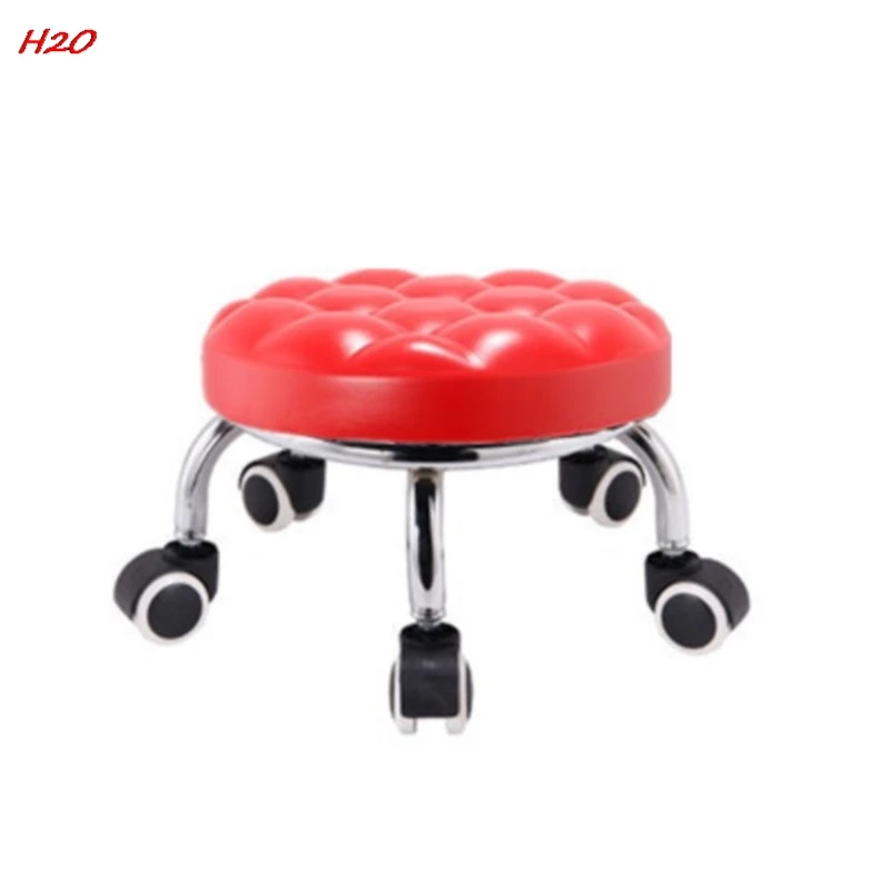 H2O Mobile Stool Children\'s Toddler Stool Floor Wiping Roller Dining Pedicure Shoe Change Retractable Lounge Drop-shipping