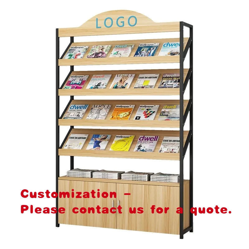 custom.Book Catalog Brochure Magazine Newspaper Rack With Cabinet Display Rack