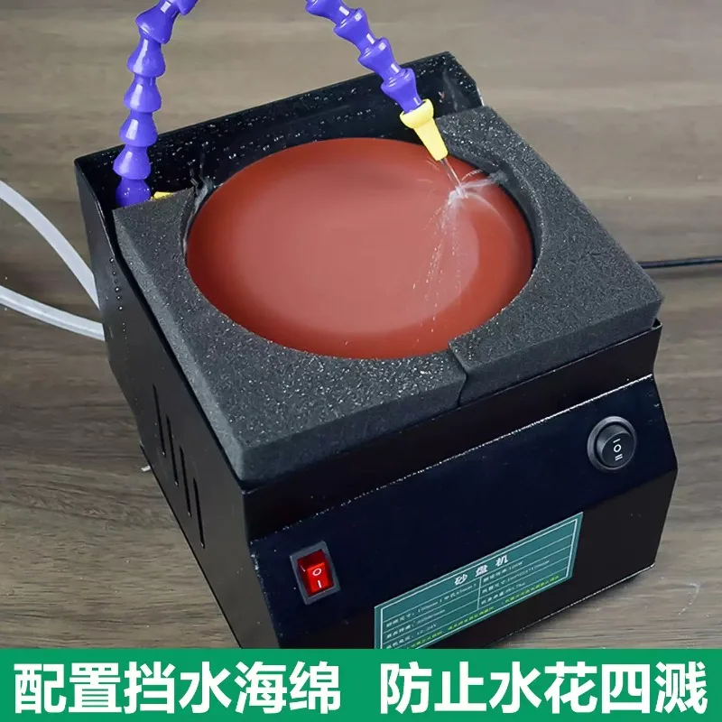 Water-Cooled Electric Knife Sharpener - 150mm Wet/Dry Grinding Wheel with One-Touch Water Circulation System & Adjustable Speed