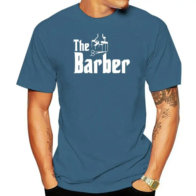 The Barber Summer Clothing Hairdresser Stylist Scissors T Shirts Men Cool Hair Printed Shirt Short Sleeve Cotton T-shirts Tops