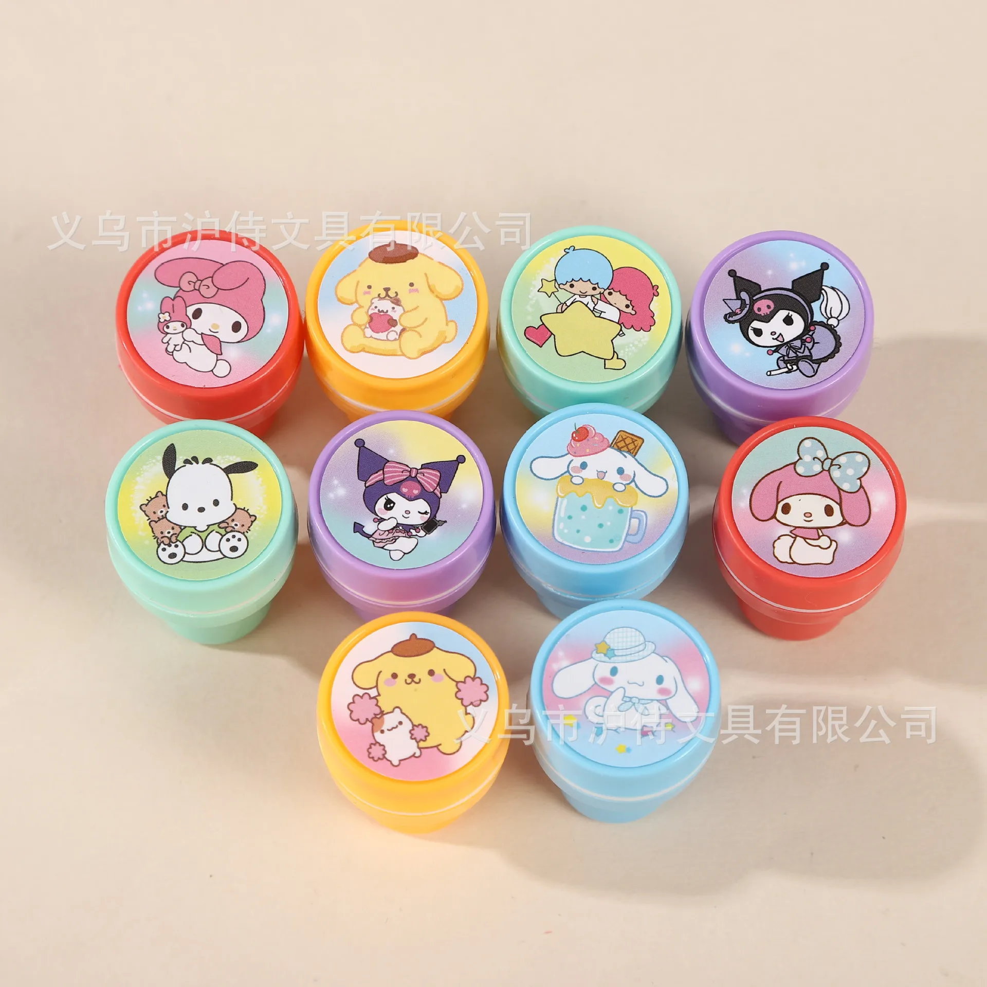 

Новые мультяшные штампы Sanrio Hello Kitty, набор из 10 штук, с рисунками Cinnamoroll и Melody, прозрачные карманные печати, призы, подарки для студентов, игрушки