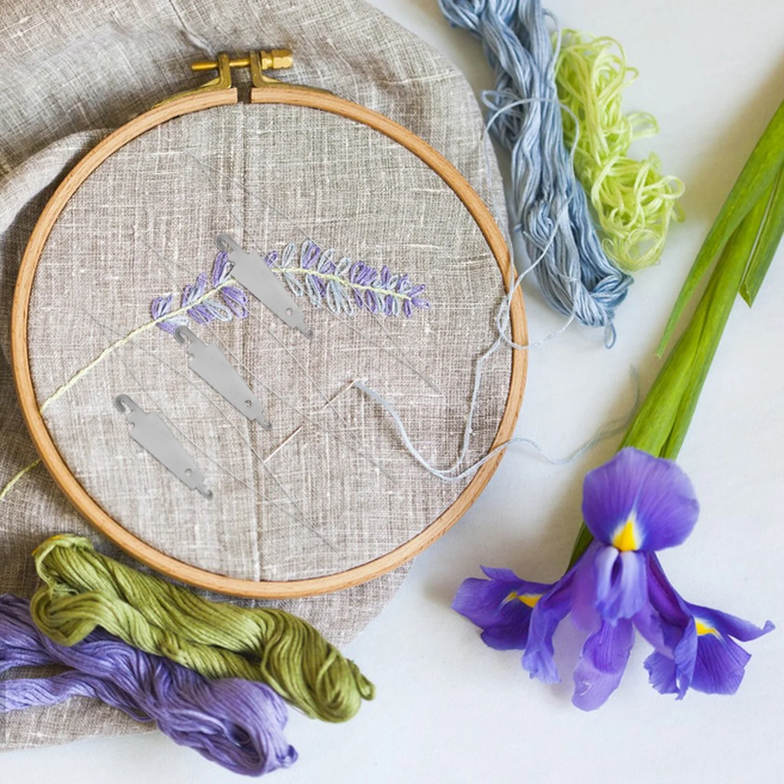 

20Pcs Needle Threader Embroidery Tool Stainless Steel Sewing Threading Device Hand Sewing Cross Large Eye Threader