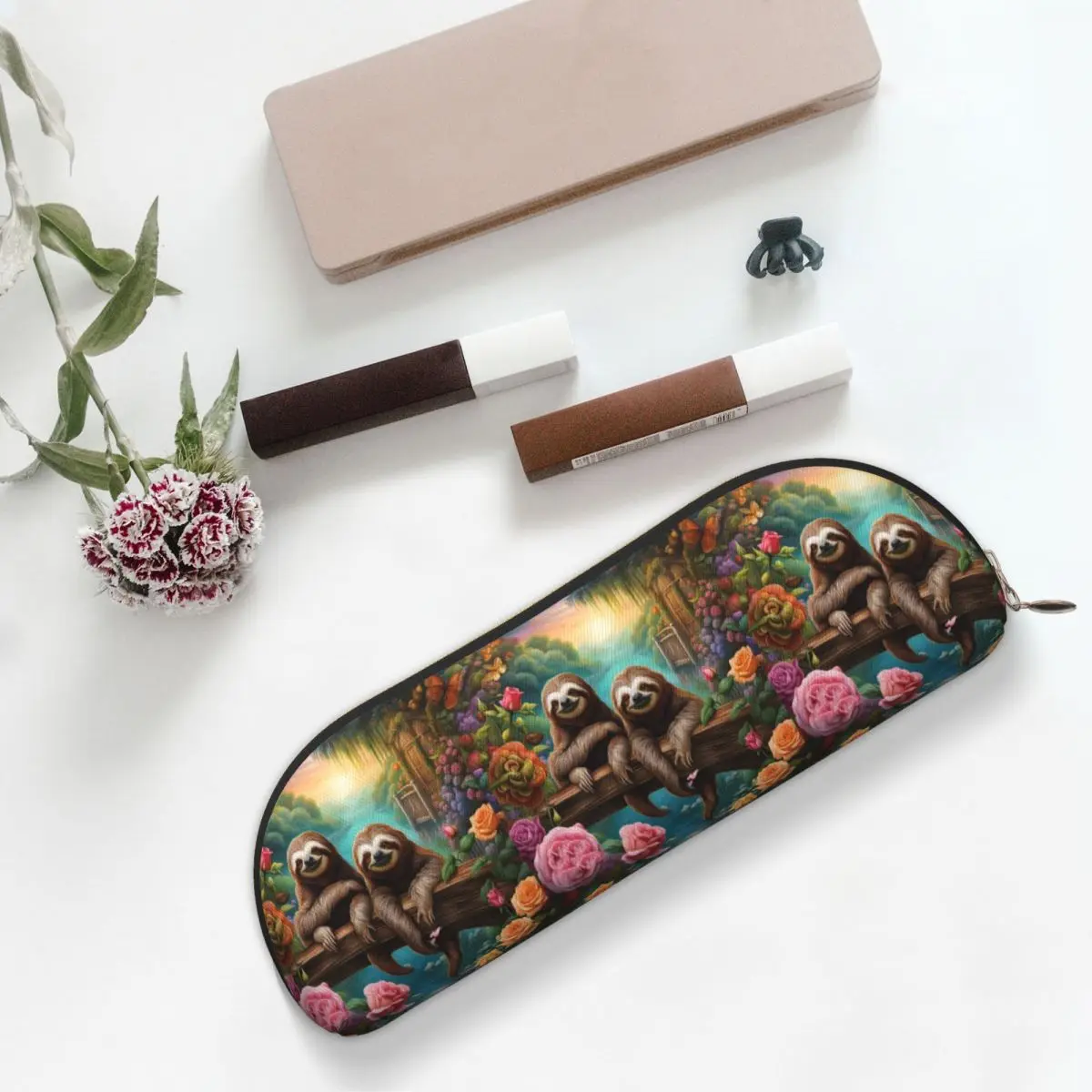 

Lovely Sloth Print Pencil Cases Pencil Pouch Storage Stationery Supplies Large Storage Pen Box Pencil Bag for Kids School