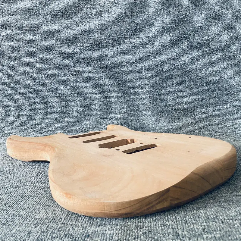 FB264   Electric Guitar Body Replace SSH Pickups With Two Points Fixed Tremolo  Bridge DIY Parts Solid Redwood Nature Color