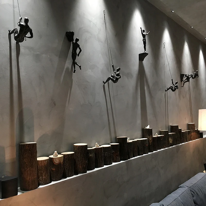 

American Industrial Wall Climber Art Decor Vintage Bar Wall Sculpture Creative Loft Hanging Ornament for Living Room