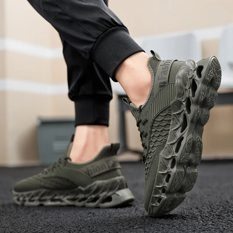 YRZL Running Shoes Breathable Lightweight Sneakers Outdoor Mesh Mens Sport Shoes Athletic Jogging Tenis Walking Shoes Man