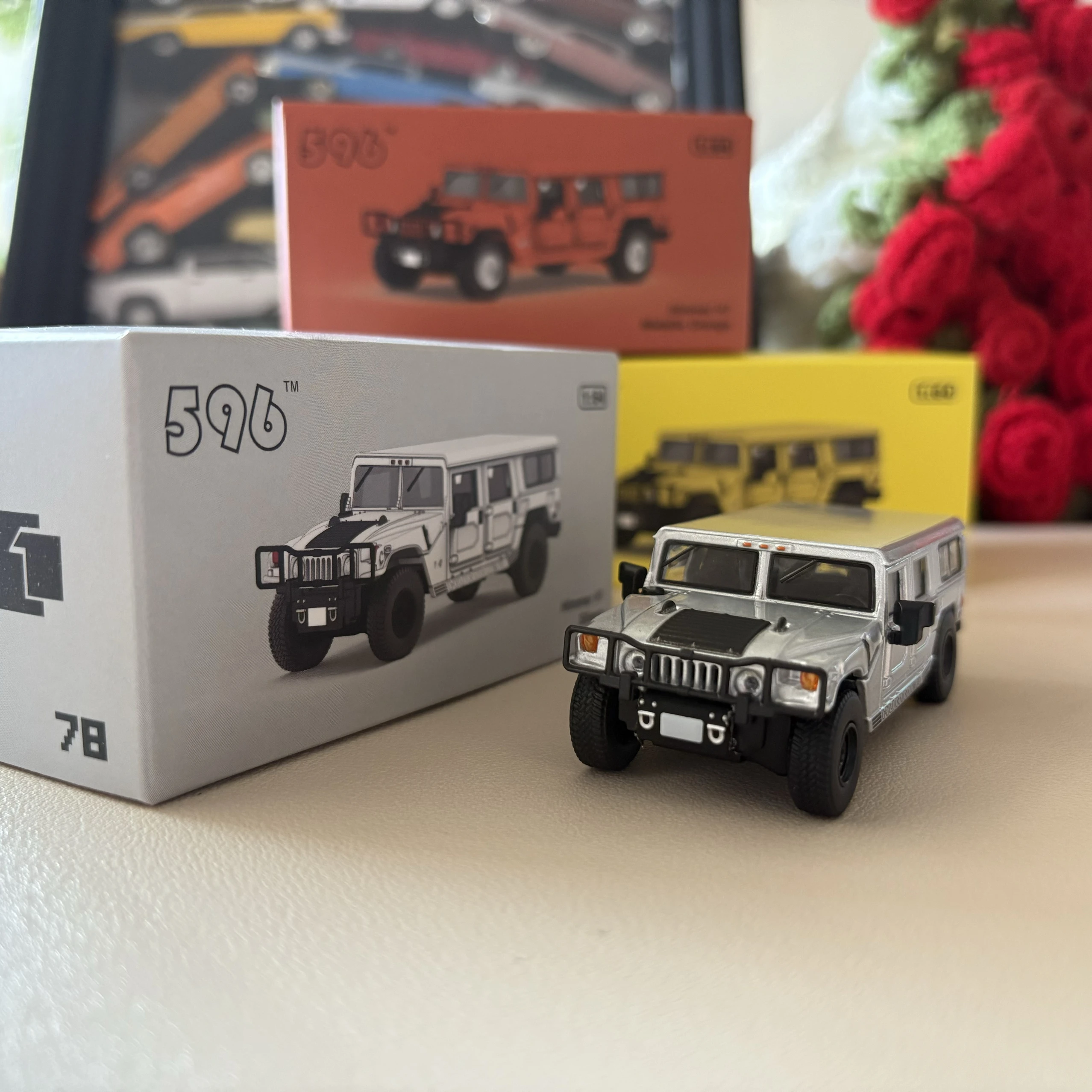 596 1/64 Hummer H1 Gepantserde Auto Legering Auto Diecasts & Toy Vehicles Auto Model Miniatuur Schaalmodel Auto Voor Kinderen